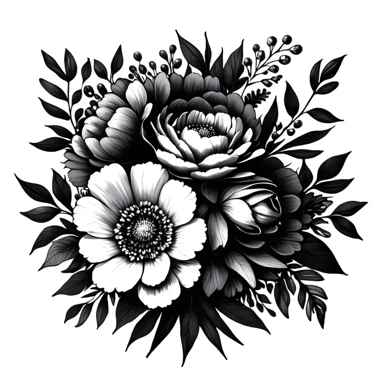 August And December Birth Flower Bouquet