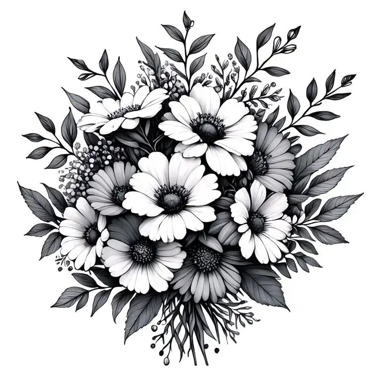 August And December Birth Flower Bouquet