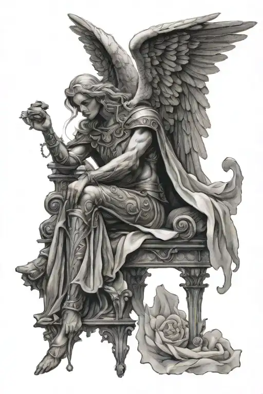 Angel Leuviah And Archangel Throne Reching
