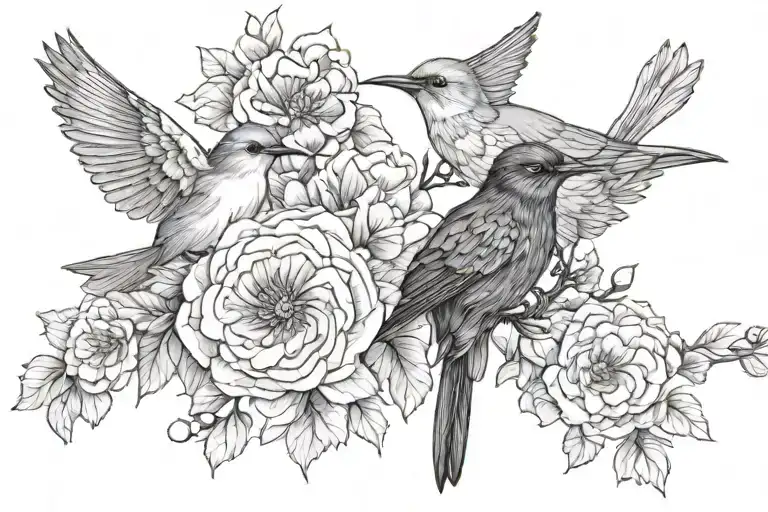 Birds And Flowers Collarbone For Female