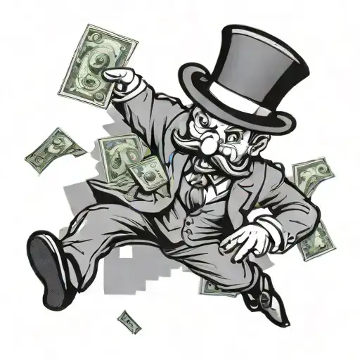 Gangster Monopoly Game Man Throwing Money In The Air