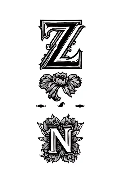 Initials Z And N