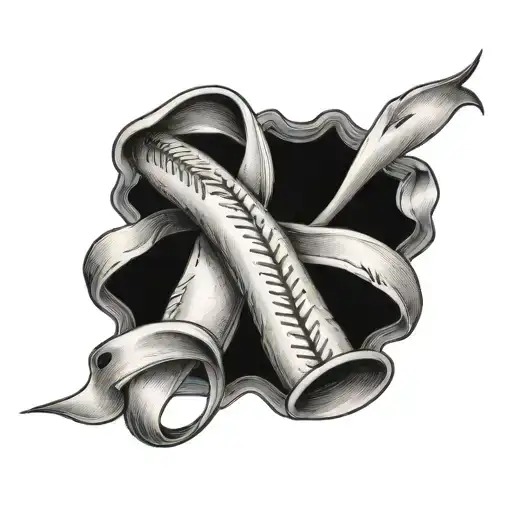 Lung Cancer Ribbon With Baseball Stitching Inside