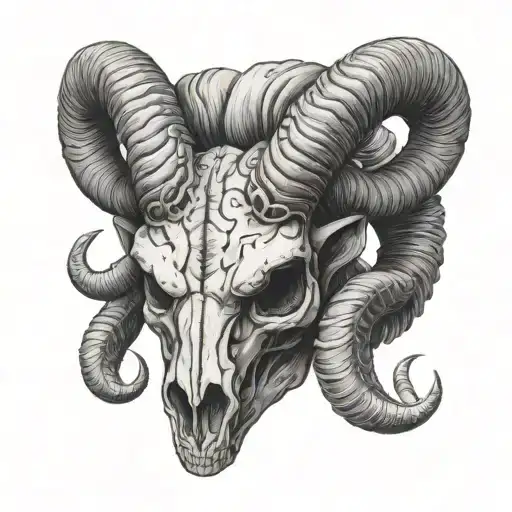 Ram Skull With Demon Eyes