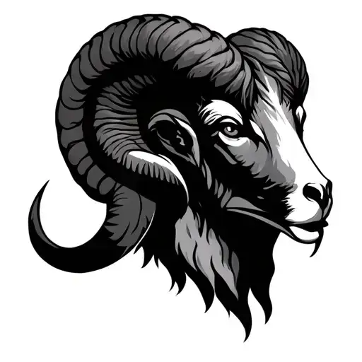 Am's Head Representing Aries Symbol