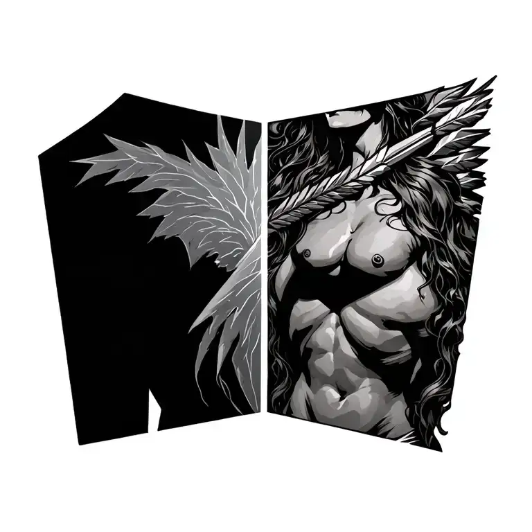 Half Arrow Going Into Chest Half Arrow Coming Out Of Back