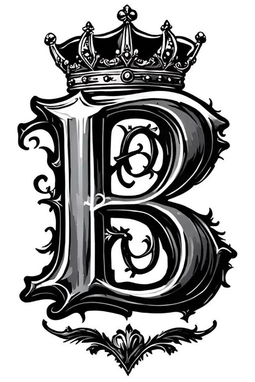 Letter B With A Prince Crown
