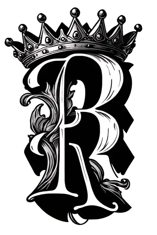 Letter R With A Princess Crown