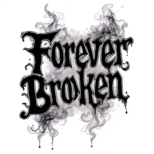 The Words Forever Broken In A Cool Scary Font With A Scary Smokey Effect