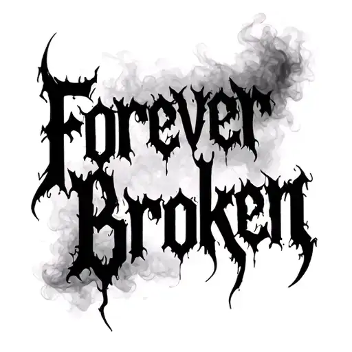 The Words Forever Broken In A Cool Scary Font With A Scary Smokey Effect