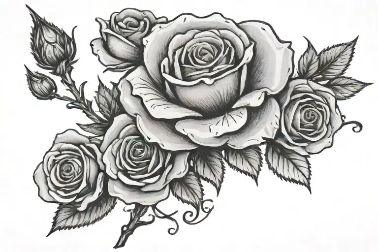 Rose With Squiggly Stem With Live Love Laugh On The Stem