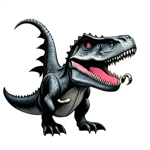 Dinosaur With Socks In His Mouth