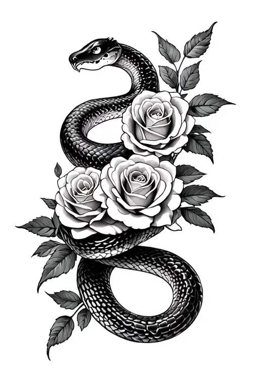 Snake And Roses