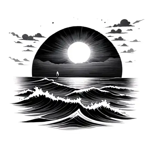 Sun Rise Ripple In Ocean