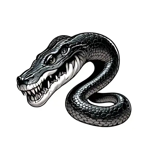 Snake With A Number 136 In The Teeth