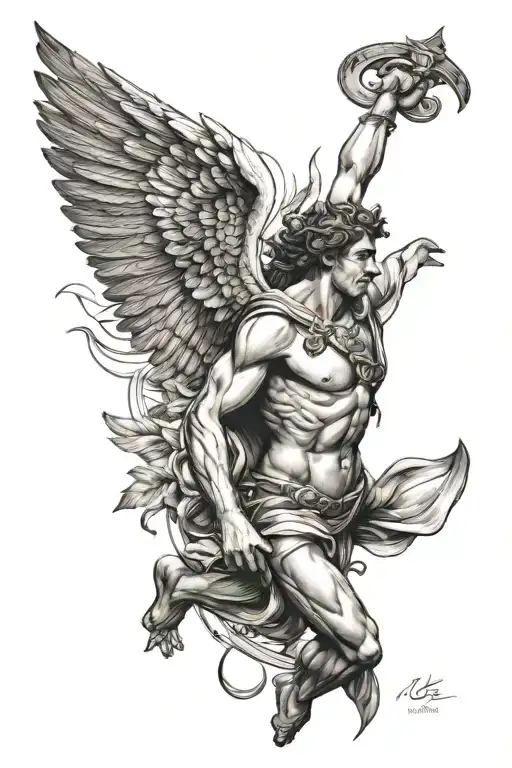 Greek Mythology Inspired Tattoo Featuring Icarus