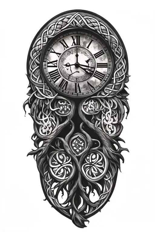 Celtic Tree Of Life In Clock Face