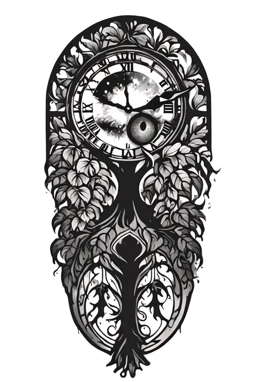 Tree Inside Clock Face