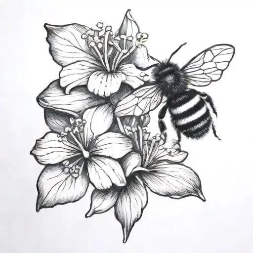 Bee And Violets Simple