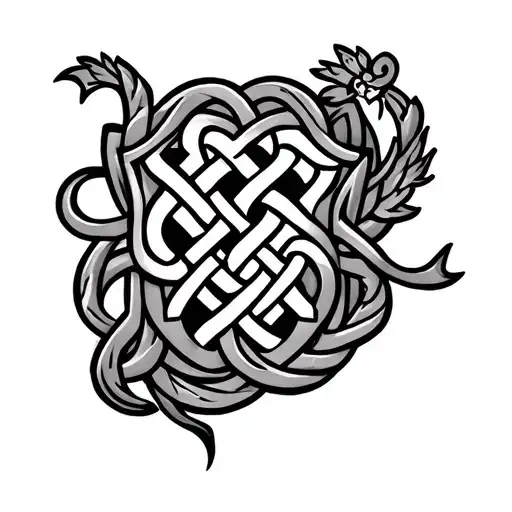 Celtic Knotwork Intertwined With Doran Court Of Arms