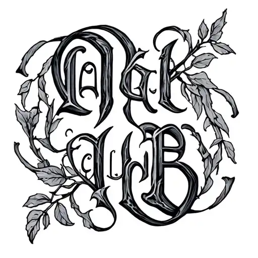 Tattoo Vine With Hidden Letters D A K C L S A H B
