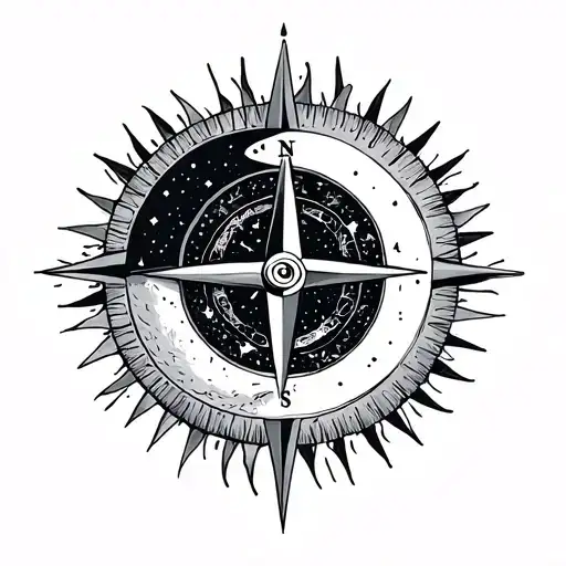 Compass Sun And Moon