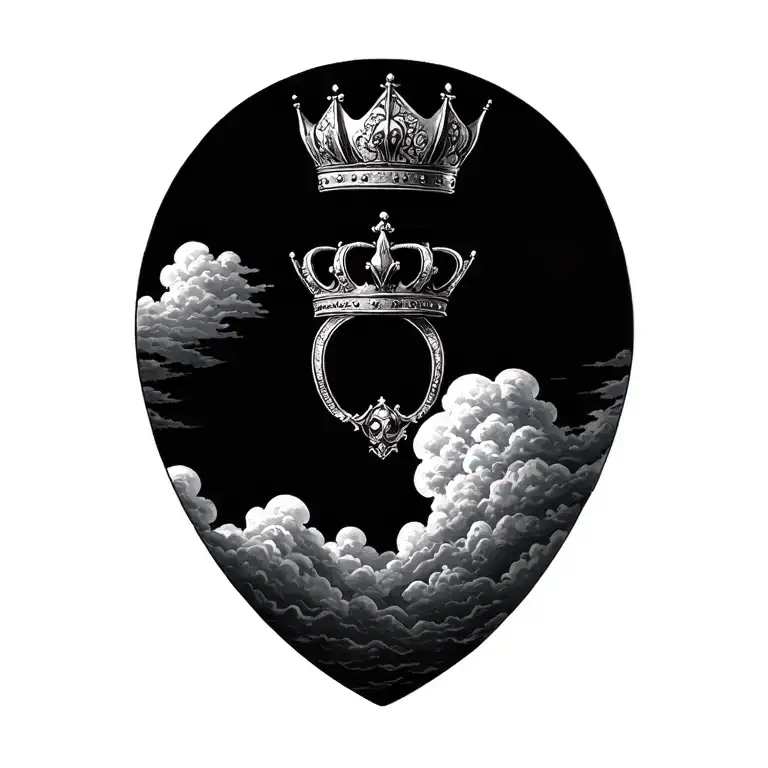 Crown Surrounded By Cloud Background