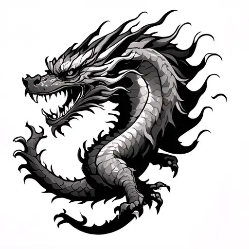 Japanese Dragon Breathing Fire