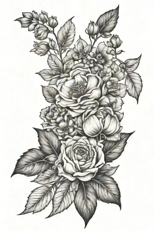 Birth Flower Bouquet December February July November December