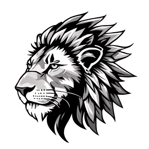 Lion Head And Indian Navy Symbol