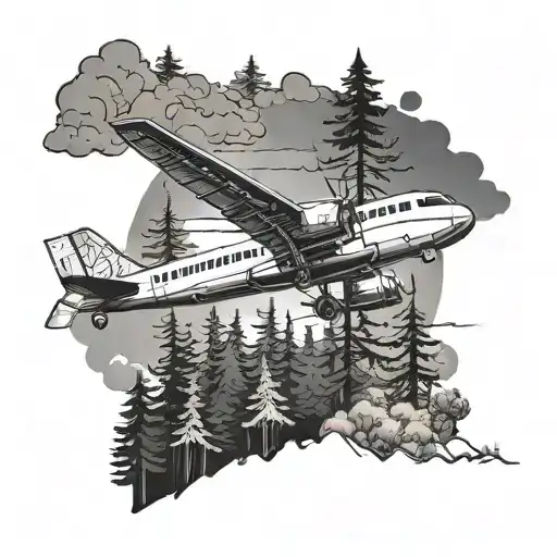 Plane Flying Over Forest
