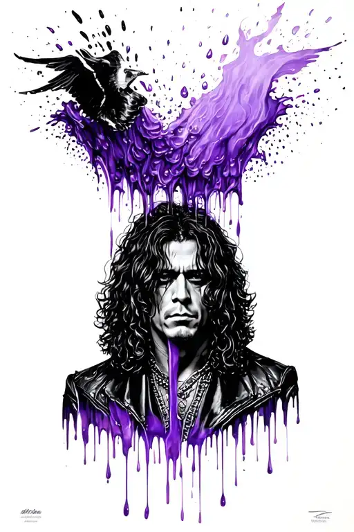 Prince The Artist Dripping Purple Rain Into Ozzy Osbourne Which Fades To Black