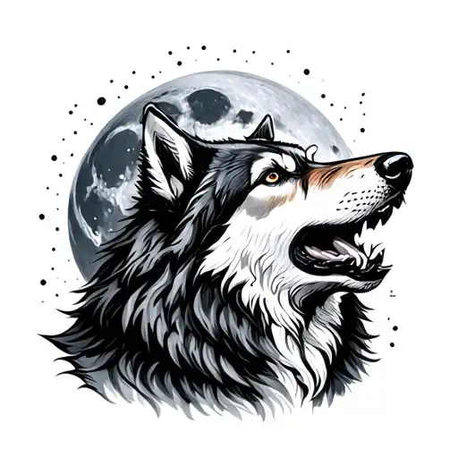 Wolf Howling At Moon