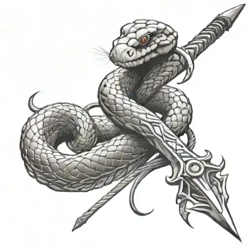 Snake Wrapped Around Sword