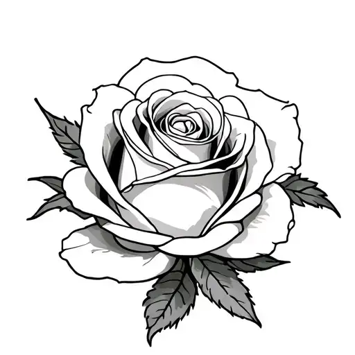 Realistic Rose Tattoo With Slight Foilage For Hip Placement