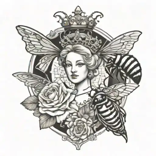 Virign Mary And Queen Bee Sitting