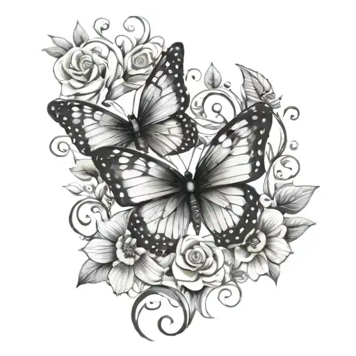 Butterfly Flowers Vines Baby