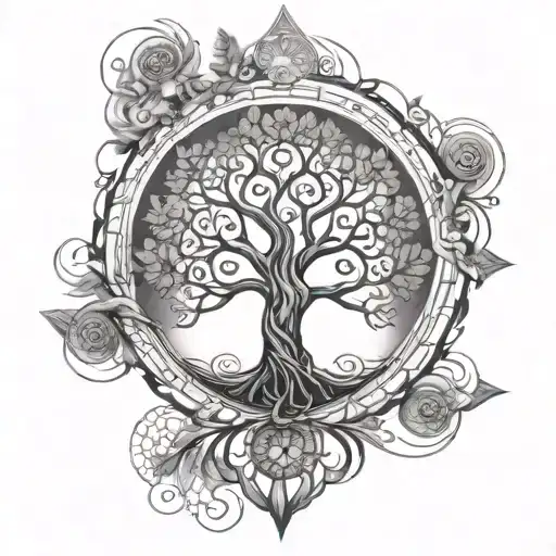 Ornate Sacred Geometry Tree Of Life