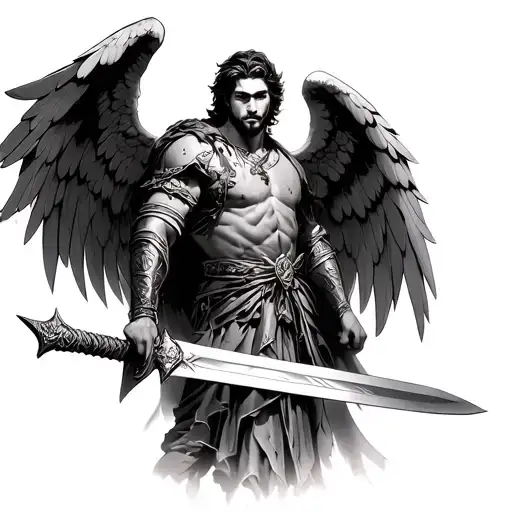 Male Gaurdian Angel With A Sword
