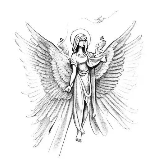 An Angelic Figure Holding A Divine Script