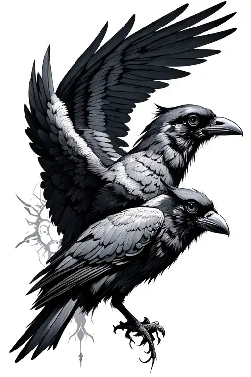 Clockwork Crow Wings Spread
