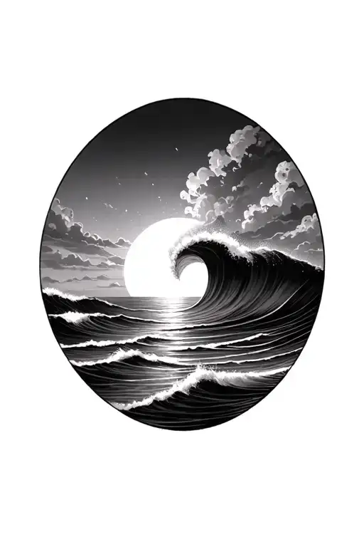 Sunrise And Ocean Waves