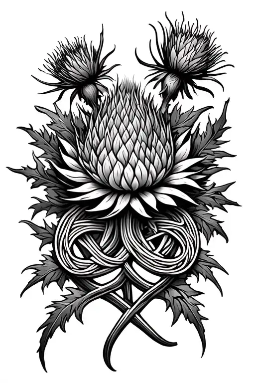 Thistle And Celtic Knot