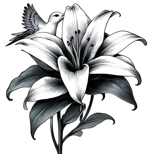 Stargazer Lily And Dove