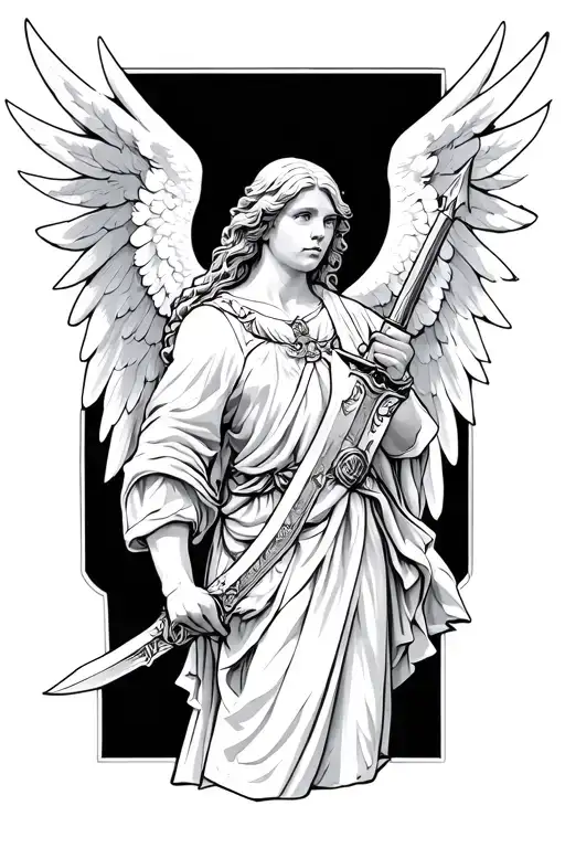 Angel Holding A Sword