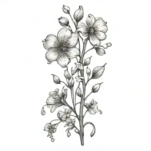 Stem With Very Small Flowers Petals