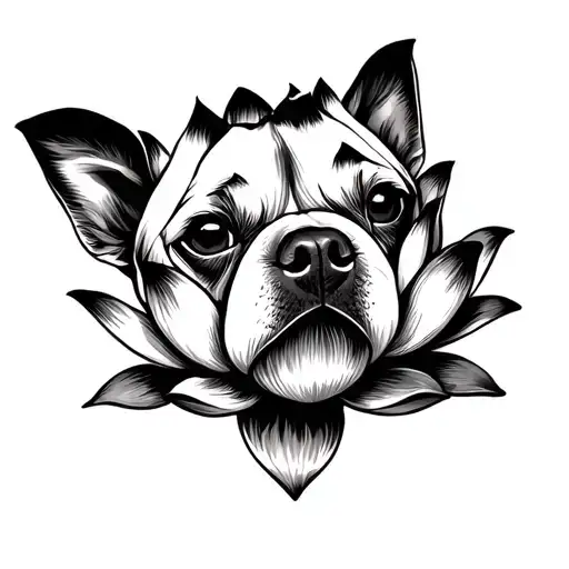 Lotus Flower Dog Nose Only Not Face