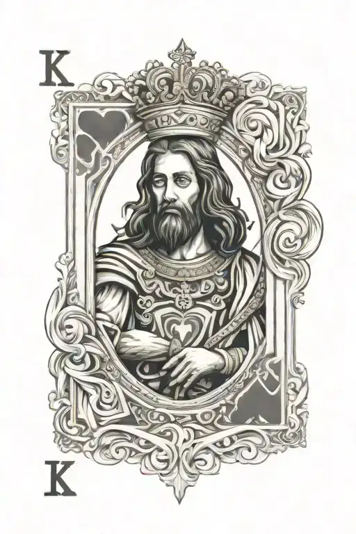 King Of Hearts Playing Hard Jesus As The King On The Card