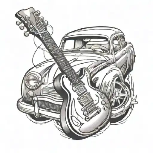 Car And Guitar Intertwined