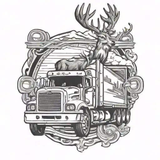 Deer And Semi Truck Driving